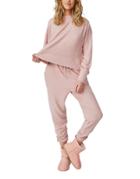 Cotton: On Super Soft Long Sleeve Sleep Top In Dusty Pink - Part Of A Set