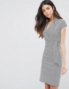 Liquorish Printed D Ring Dress - Gray