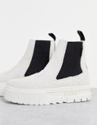 Puma Mayze Platform Chelsea Boot In Off White