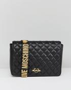 Love Moschino Quilted Shoulder Bag With Chunky Strap - Black