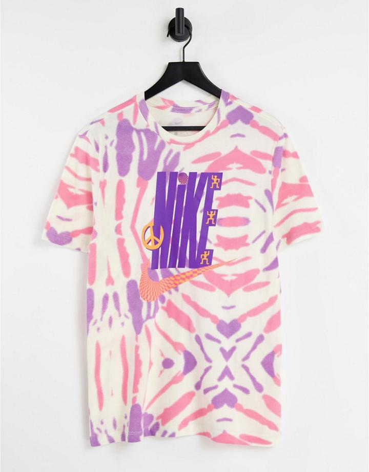 Nike Festival Sun Dancer All-over Print T-shirt In Pink/black