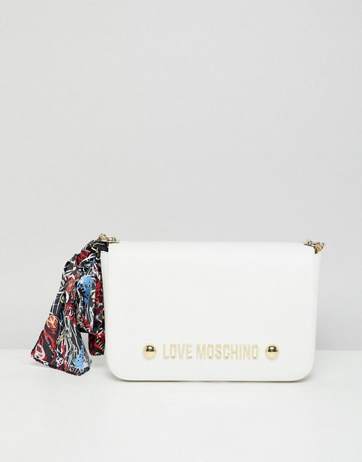 Love Moschino Stud Logo Bag - White