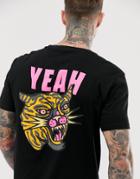Bershka Join Life T-shirt With Tiger Chest Print In Black - Black