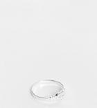 Asos Design Sterling Silver Ring With Small Heart Engraved Cross
