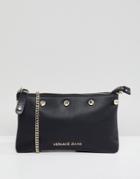 Versace Jeans Studded Crossbody Bag With Chain Strap - Black