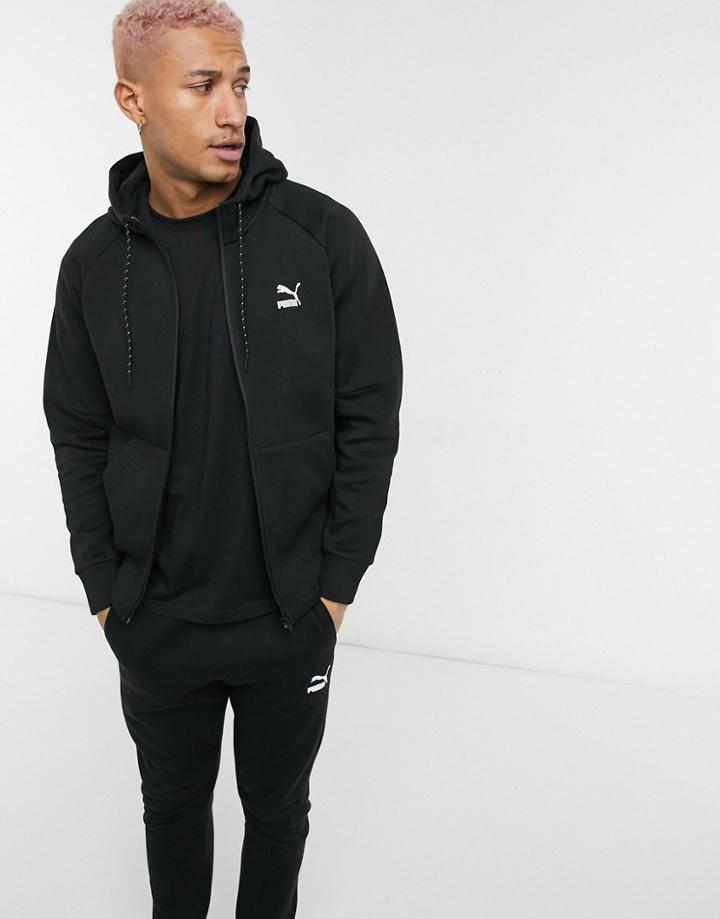 Puma Classics Tech Zip Hoodie In Black