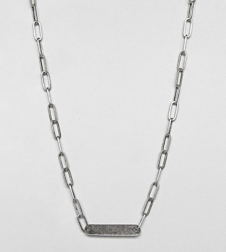 Designb Id Chain Necklace In Sterling Silver Exclusive To Asos - Silver