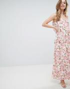 Oh My Love Cami Maxi Dress With Frill Detail-multi