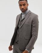 Harry Brown Brown Micro-check Slim Fit Suit Jacket - Brown