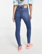 Jdy High Rise Skinny Jean In Mid Blue Wash
