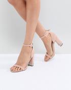 Office Hip Blush Embellished Block Heeled Sandals - Pink