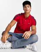 Hollister Icon And Sleeve Tape Logo Polo In Red