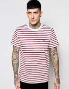 Fred Perry T-shirt With Breton Stripe - Porcelin