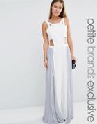 True Decadence Petite Cut Out Maxi Dress With Contrast Pleated Skirt