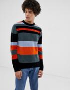 Weekday Mono Stripe Sweater - Orange