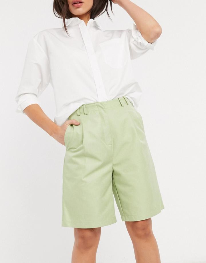 Ghospell Relaxed Dad Shorts In Green Two-piece