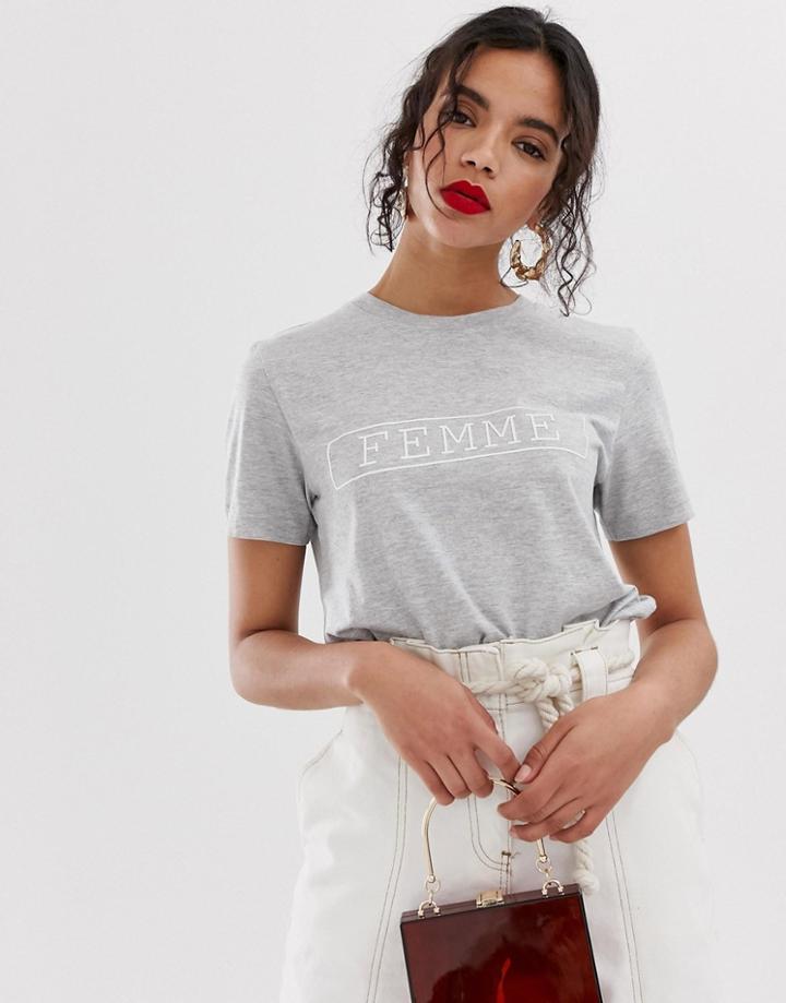 Selected Femme Slogan Tee - Multi