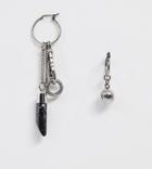 Reclaimed Vintage Inspired Statement Earring With Statement Charms And Semi Precious Stone Exclusive To Asos-silver