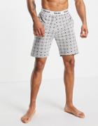 Farah Fairburn Lounge Shorts In Gray And White Spot Print