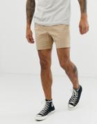 Farah Val Stretch Twill Shorts In Sand-tan