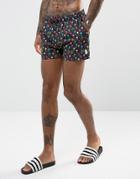 Luke 1977 Neon Palm Print Swim Shorts - Black