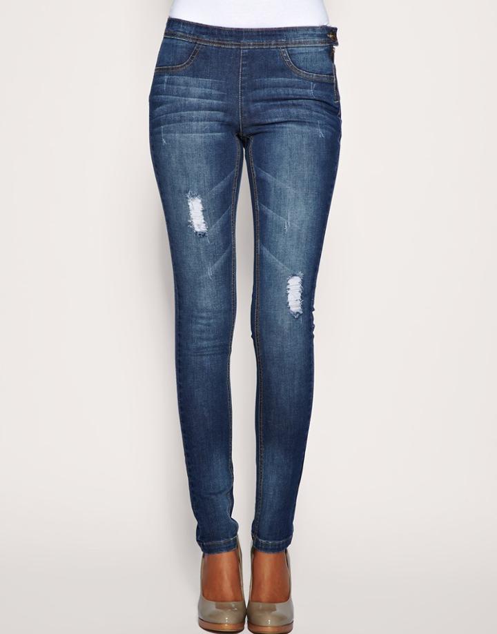 Asos Kate Dark Blue Jegging - Blue