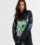 Collusion Tall Skull And Lightning Long Sleeve T Shirt Dress