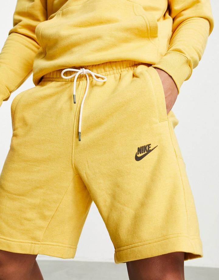 Nike Revival Shorts In Pale Mustard-yellow