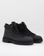 Pull & Bear Hiker Boots In Black
