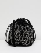 Park Lane Embroidered Shoulder Bag - Black