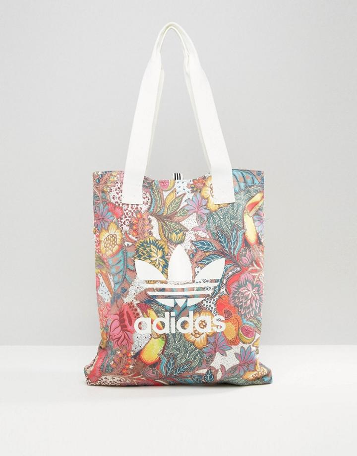 Adidas Originals Farm Print Shopper Bag In Bright Floral - Multi