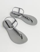 Ipanema Charm Flat Sandals-silver