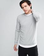 Jack & Jones Core Striped Crew Neck Sweater - Gray