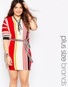 Alice & You Lace Up Stripe Shift Dress - Multi