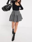 Y.a.s Mini Skirt Set With Tiering In Mini Houndstooth-multi