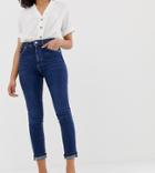 Warehouse Sculpting Skinny Jeans In Mid Wash - Blue