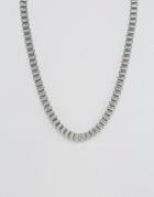 Asos Chain Interest Necklace In Brushed Silver - Silver