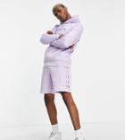 Nicce Mercury Embroidered Shorts In Lilac - Exclusive To Asos-purple