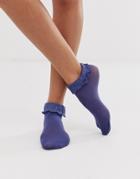 Pretty Polly Frilly Anklet In Blue - Blue