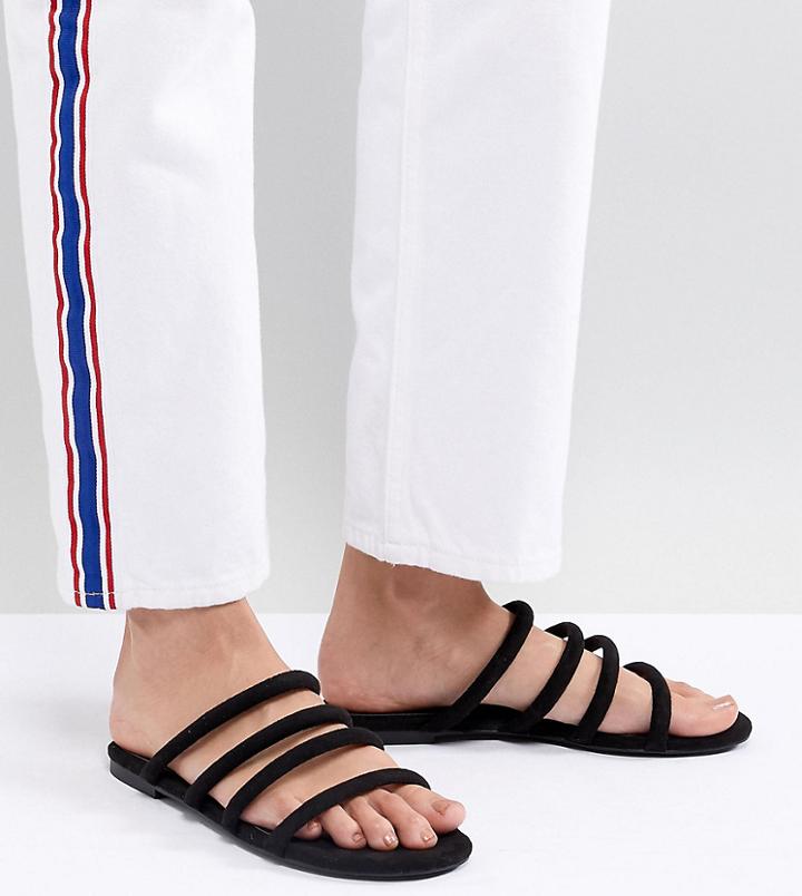 Monki Multi Strap Sandals In Black - Black