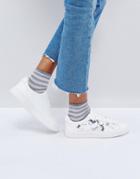 New Look 3d Floral Lace Up Sneaker - White