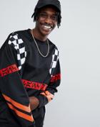 Asos X Star Wars Oversized Sweatshirt With Checkerboard & Printed Tape - Black