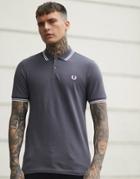 Fred Perry Twin Tipped Polo Shirt In Gray