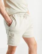 New Look Jersey Cargo Shorts In Stone-neutral