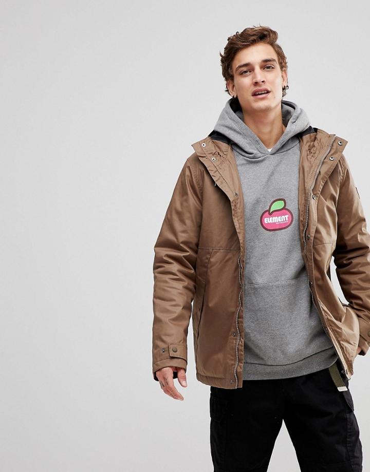 Element Freeman Wax Waterproof Jacket In Tan - Brown