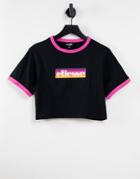 Ellesse Crop T-shirt In Black With Ombre Logo