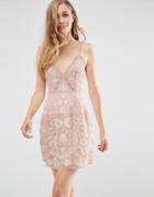Needle & Thread Embroidery Motif Prom Dress - Pink