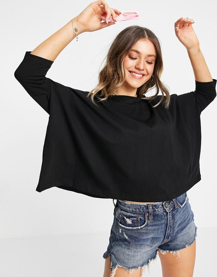 Asos Design Slouchy T-shirt With Batwing Sleeves In Black