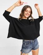 Asos Design Slouchy T-shirt With Batwing Sleeves In Black