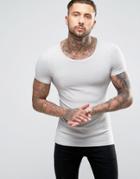 Asos Extreme Muscle Fit Scoop Neck T-shirt In Gray - Gray
